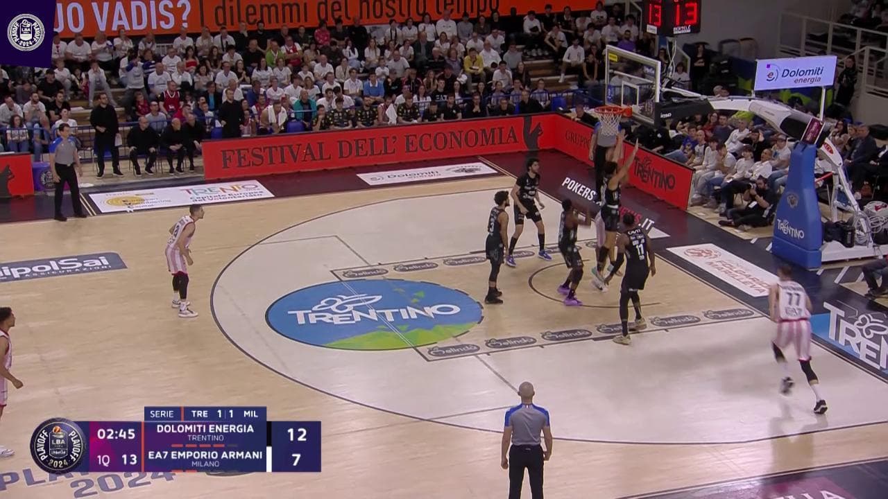 Basket Serie A, gli highlights di Dolomiti energia Aquila-Emporio Armani Milano