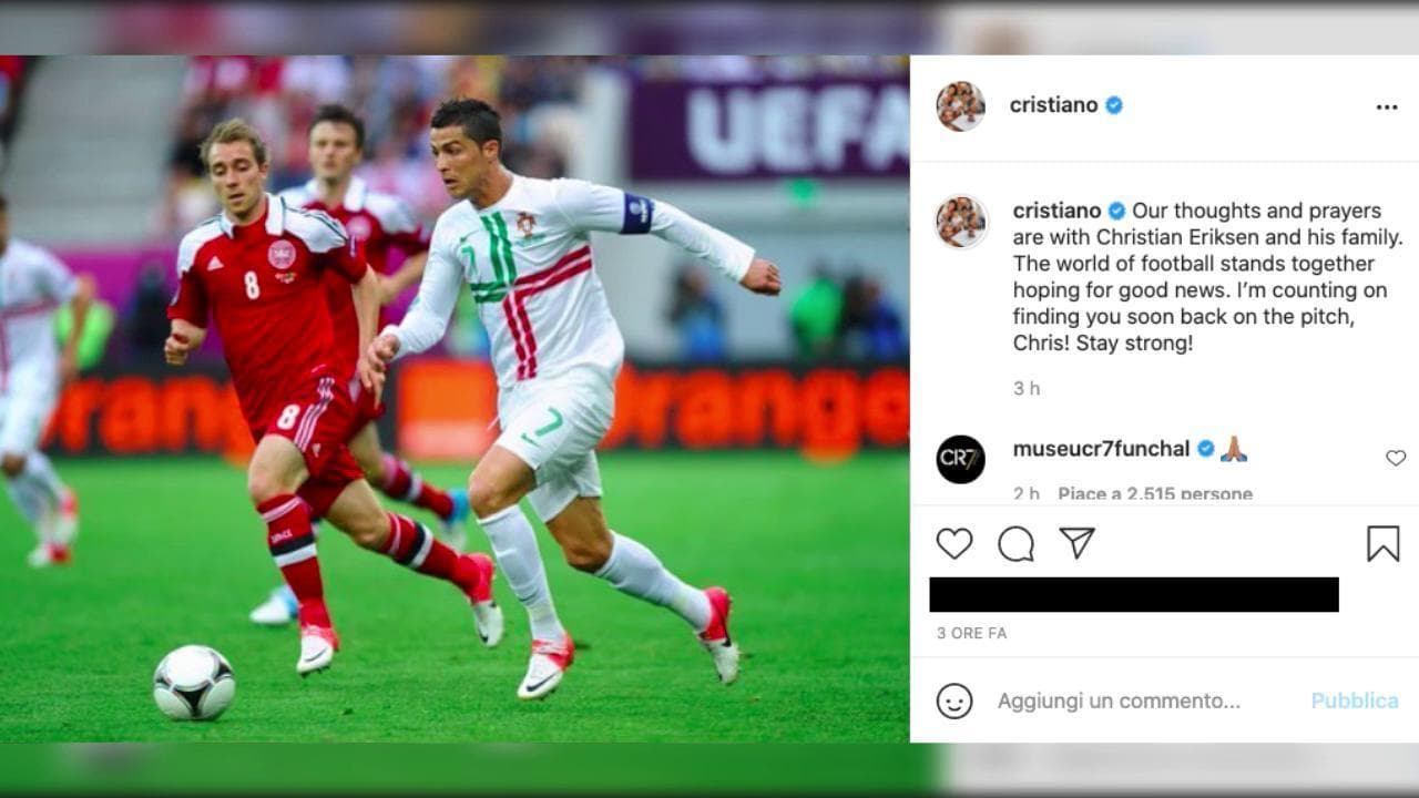Eriksen, sui social tutto il calcio è con Christian: "I numeri 10 non mollano mai"