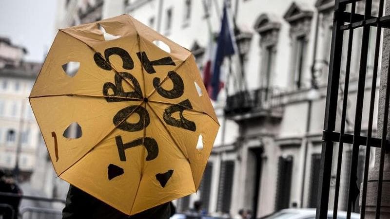 Una manifestazione a Palazzo Chigi