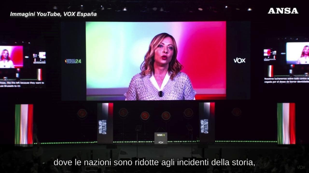Meloni alla convention di Vox: "Possiamo costruire un'Europa migliore, le priorità sono tutte sbagliate"