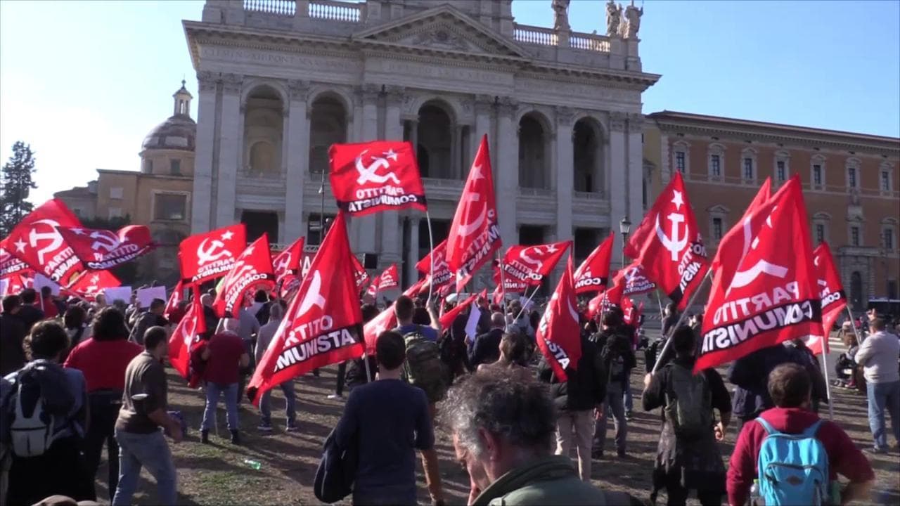 G20, a Piazza San Giovanni torna il Partito Comunista ma sono solo 300 manifestanti