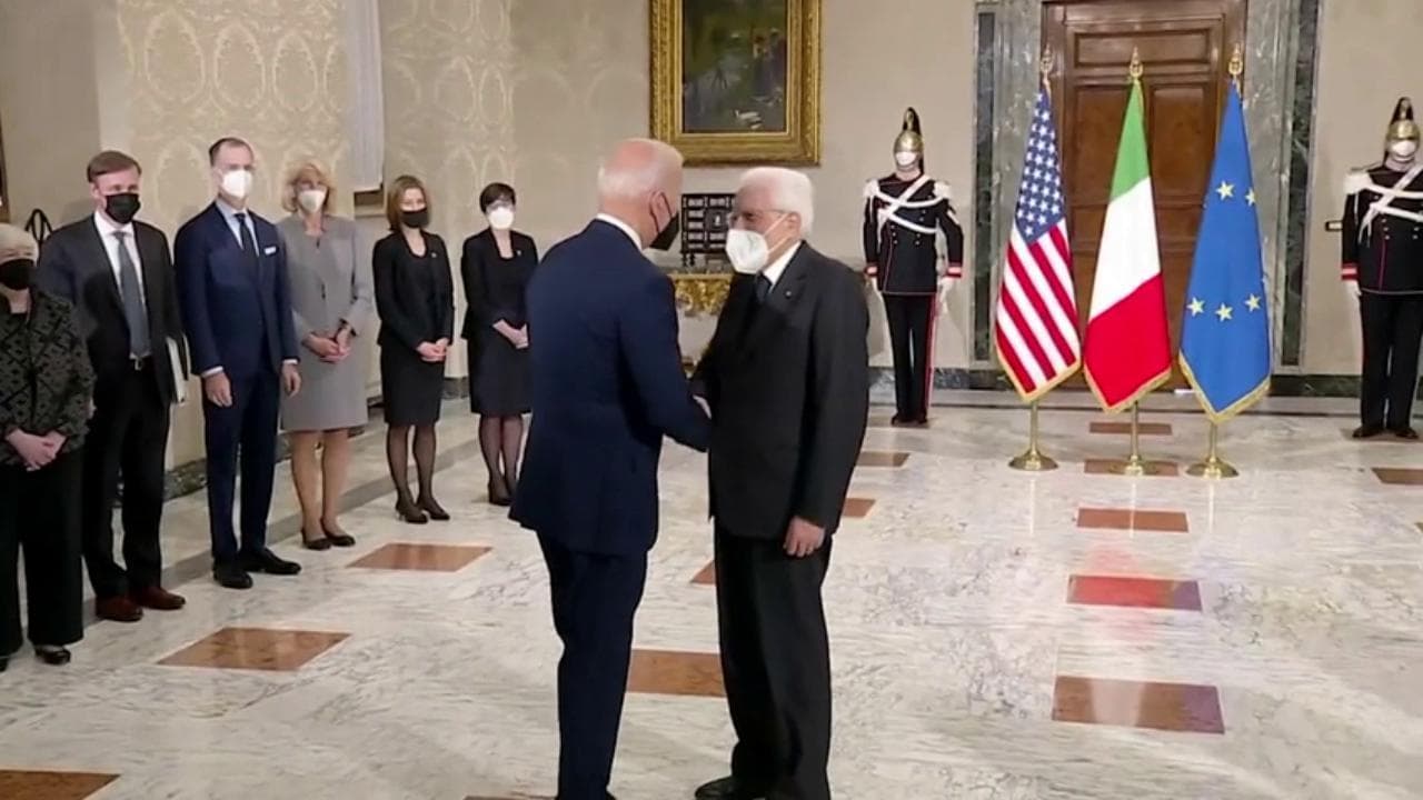 G20, il presidente degli Stati Uniti Joe Biden incontra Mattarella