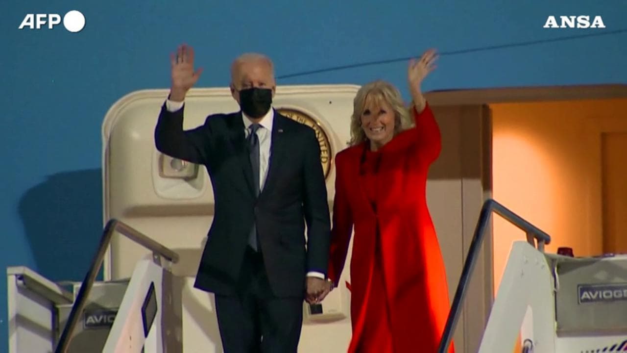 G20, l'arrivo del presidente americano Joe Biden a Fiumicino