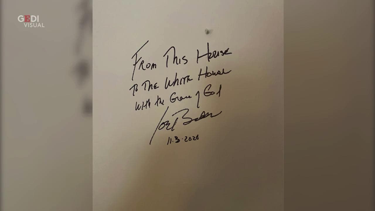 Joe Biden presidente, la scritta nella vecchia abitazione è una profezia: "Da questa casa alla Casa Bianca"