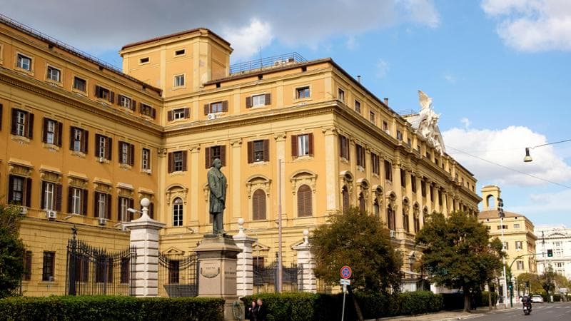 MA8MYR Italian government buildings in Rome, the Ministry of Economy and Finance, Ministero dell'Economia e delle Finanze, on Via Cernaia.