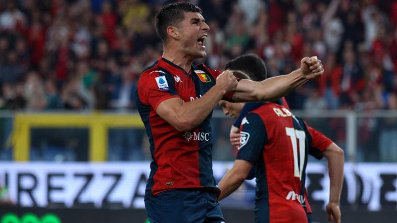 Ruslan Malinovskyi festeggia il gol dell'1-0