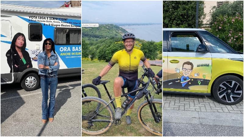 Europee, non solo “capramobile” di Sgarbi e “blabla Carl” di Calenda: i tour elettorali tra biciclettate e “birrette”