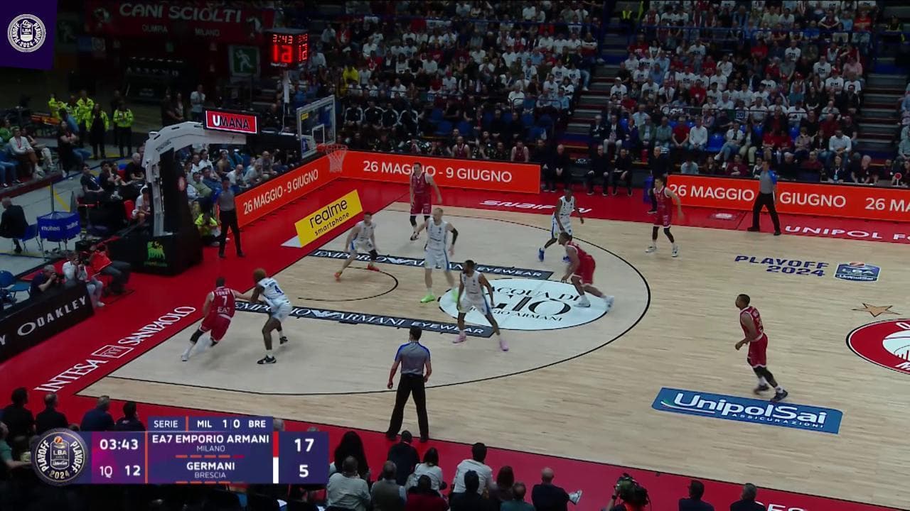 Basket serie A, gli highlights di EA7 Emporio Armani vs Germani