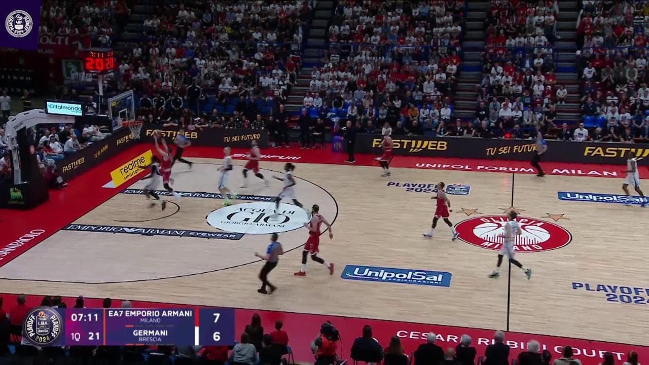 Basket serie A, gli highlights di EA7 Armani vs Germani
