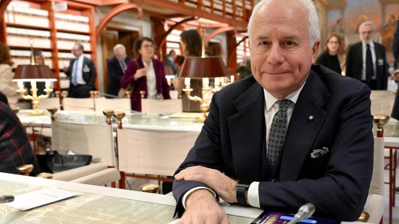 Il giornalista Marco Tarquinio durante il convegno ''Violenza della rete, violenza nella rete'' presso la Sala del Refettorio di Palazzo San Macuto, Roma, 30 gennaio 2024.  ANSA/ETTORE FERRARI