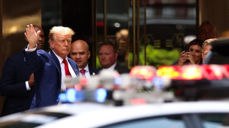 Former US President and Republican presidential candidate Donald Trump leaves Trump Tower in New York City on May 31, 2024. Donald Trump became the first former US president ever convicted of a crime after a New York jury found him guilty on all charges in his hush money case, months before an election that could see him yet return to the White House. (Photo by Charly TRIBALLEAU / AFP)