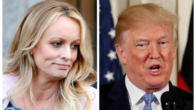 Stormy Daniels e Donald Trump
