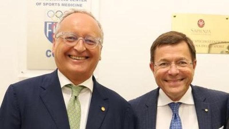 Il presidente della Fmsi Maurizio Casasco e il presidente della Federazione Internazionale di Medicina dello Sport, professor Fabio Pigozzi