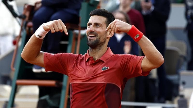 Novak Djokovic esulta a fine match