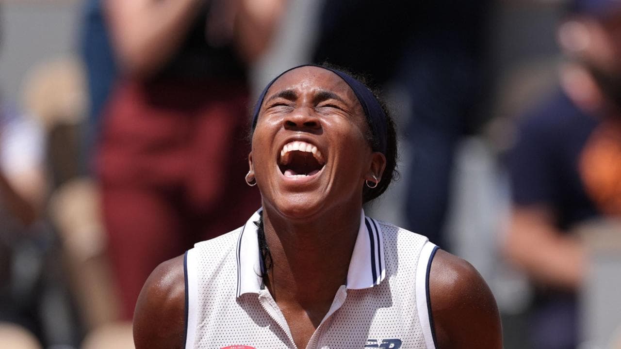 L'urlo di Coco Gauff dopo aver battuto Ons Jabeur