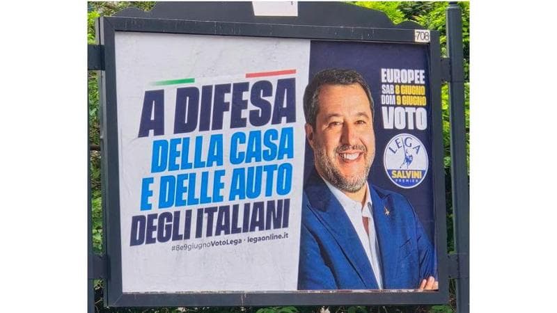 Una pubblicità elettorale della Lega di Salvini