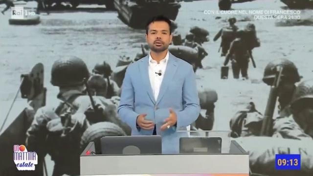 "Ottanta anni fa lo sbarco in Lombardia": il lapsus del conduttore in diretta su Rai 1