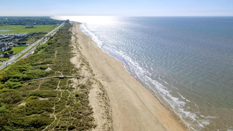 La costa di Blankenberge dall'alto