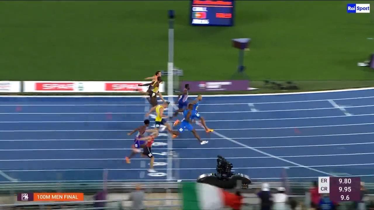 Roma, Europei di atletica: doppietta nei cento metri per Jacobs e Ali rispettivamente oro e argento. La gara