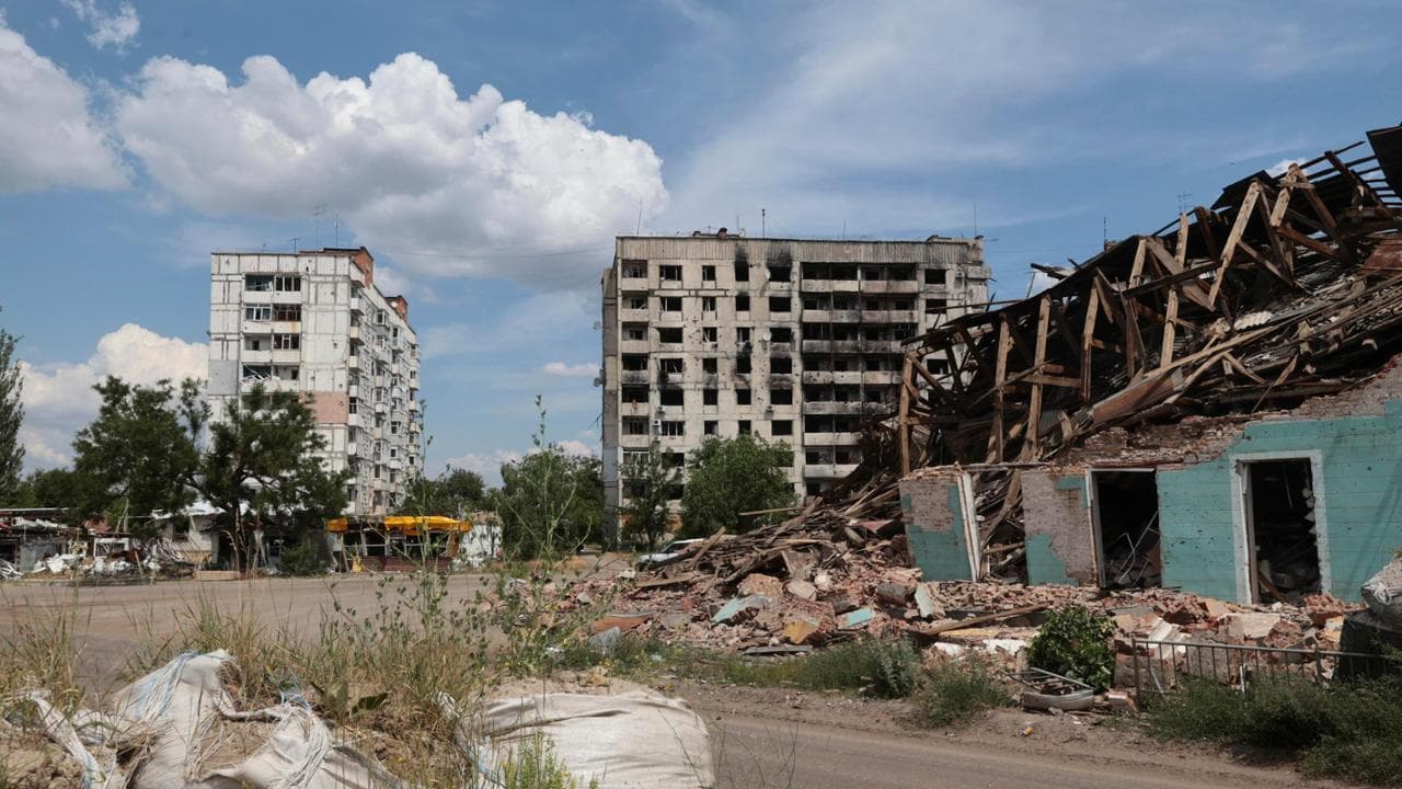 Orikhiv, vicino alla linea del fronte nella regione di Zaporizhzhia