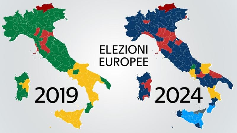 Elezioni europee, la mappa: l’Italia dal ‘verde Lega’ al ‘blu Fratelli’