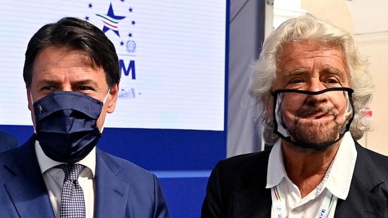 Beppe Grillo e Giuseppe Conte
