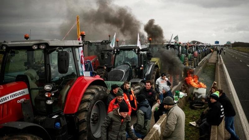 La protesta dei trattori di inizio 2024
