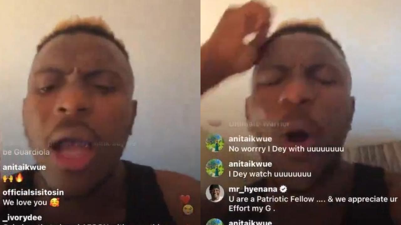 Osimhen furibondo in diretta Instagram col ct della Nigeria. Alla fine gli tolgono il telefono