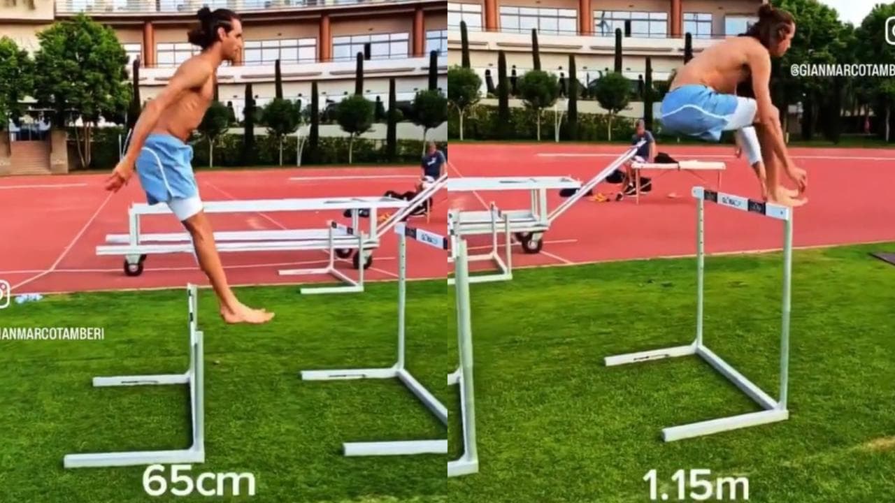 L'impressionante allenamento di Gianmarco Tamberi: sei salti consecutivi, sempre più in alto