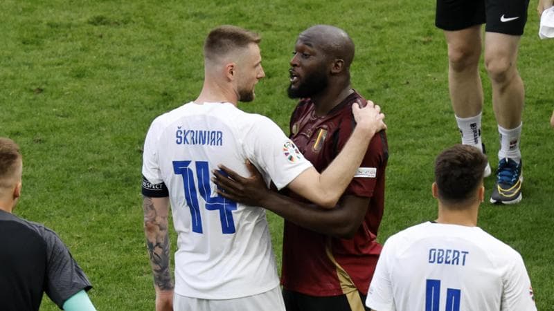 Skriniar con l'ex compagno di squadra Lukaku