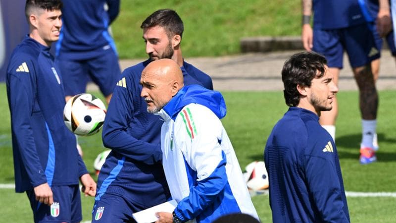 Il ct Luciano Spalletti durante l'allenamento