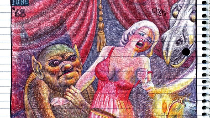 Particolare di una tavola di Emil Ferris: la finta copertina di un fumetto horror&nbsp;
