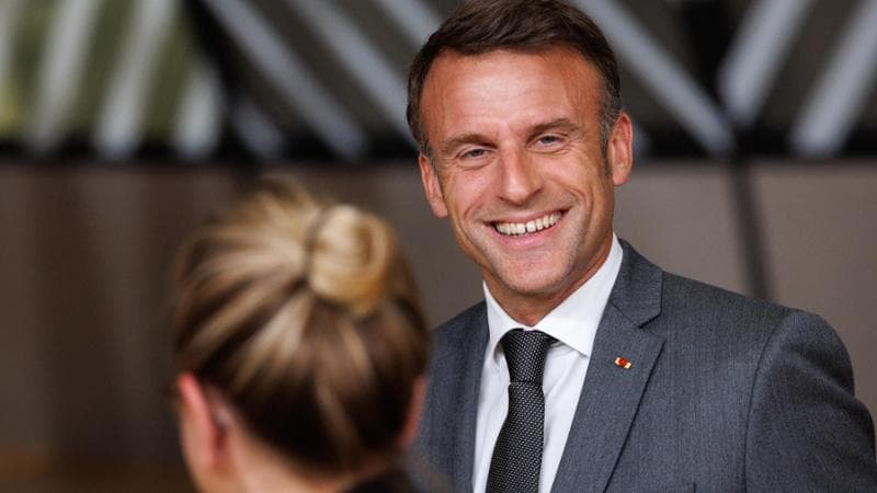 Il presidente Emmanuel Macron durante un Consiglio europeo a Bruxelles
