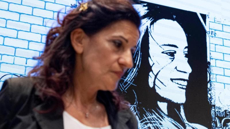 Emma Durazzo, la mamma di Luana D'Orazio, morta in un incidente sul lavoro tre anni fa, alla conferenza stampa tenuta dalla Uil per denunciare la mancata punibilità di fatto dei responsabili dei gravi incidenti sul lavoro