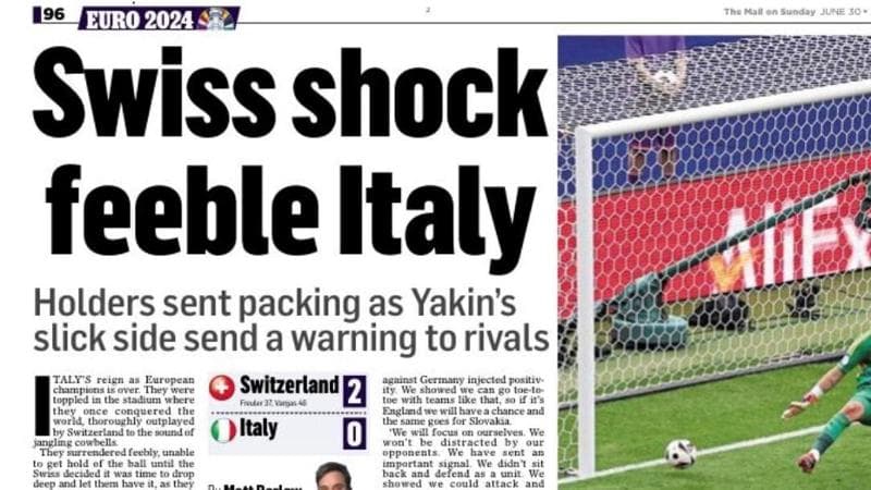 Il Daily Mail sulla sconfitta dell'Italia