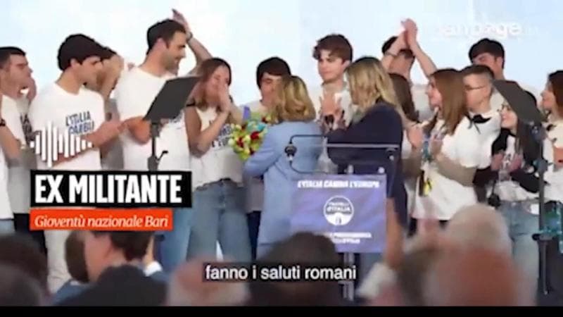 Un frame dell'Inchiesta di Fanpage sui dirigenti e militanti di Gioventù nazionale