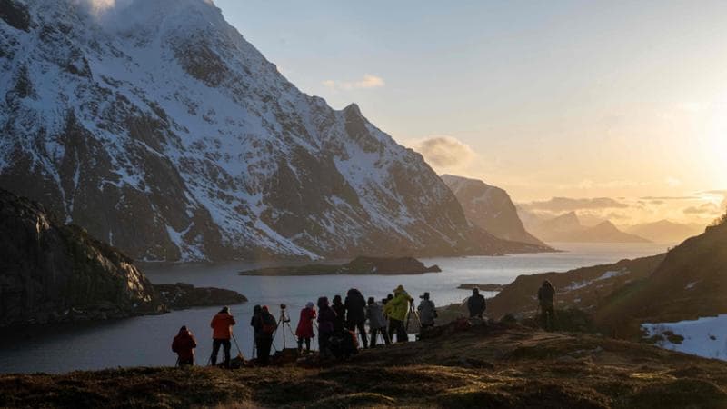 Turisti alle isole Lofoten, Norvegia