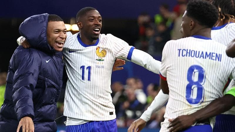 La gioia dei giocatori della Francia a fine partita