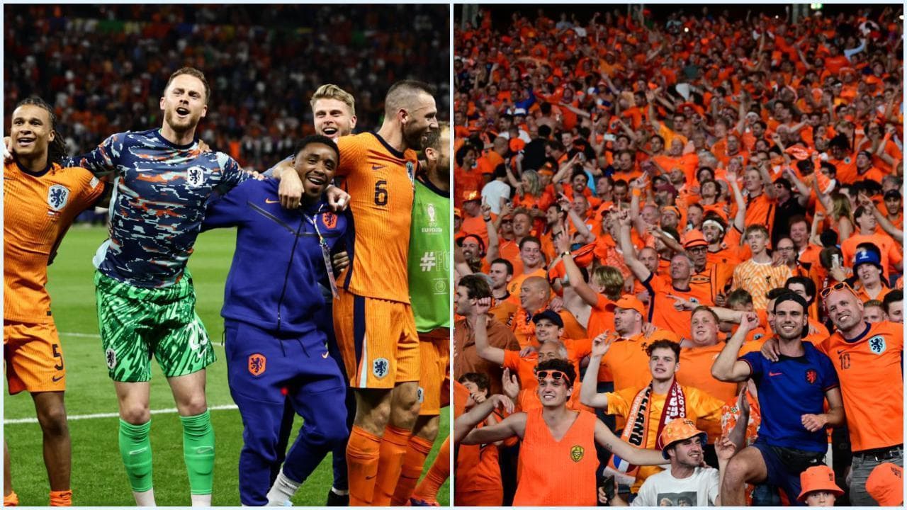 Euro 2024, i giocatori olandesi ballano in campo il coro dei tifosi: "A destra, a sinistra"