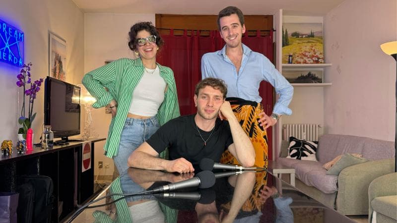 Daniela, con Mauro (maglia nera) e Gianmarco