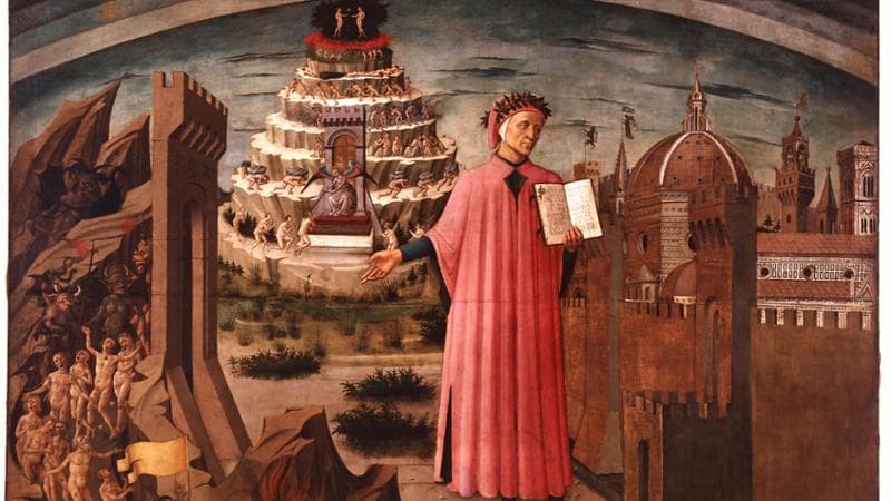 Dante con la Divina Commedia di Domenico di Michelino, 1465
