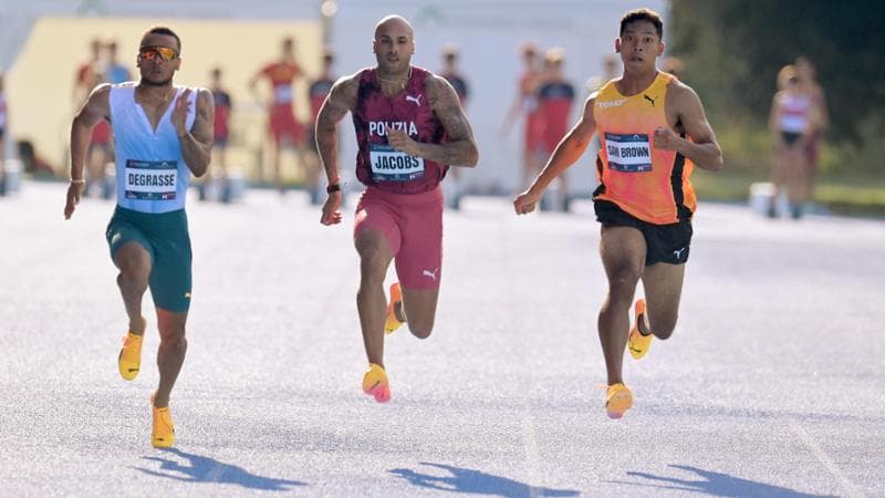 Marcell Jacobs in gara a Rieti