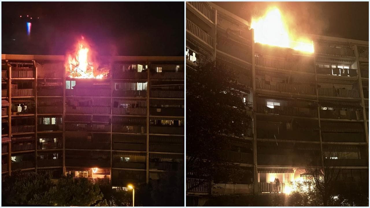 Incendio in un condominio a Nizza: le fiamme divampano al settimo piano