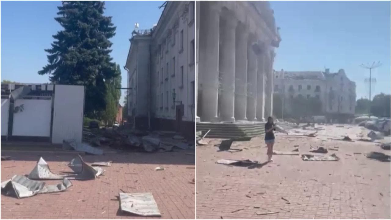 La Russia bombarda il centro di Chernihiv: il teatro distrutto dal raid