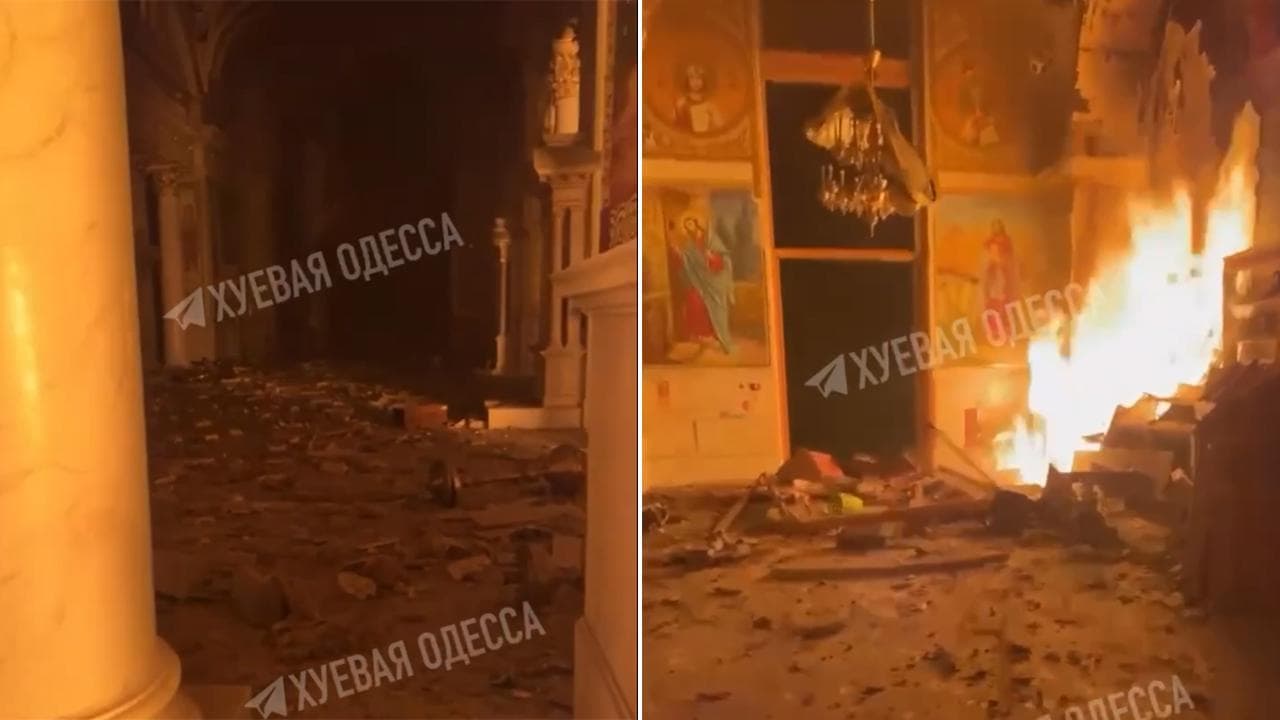 Odessa, bombardata la cattedrale della Trasfigurazione: le immagini dall'interno