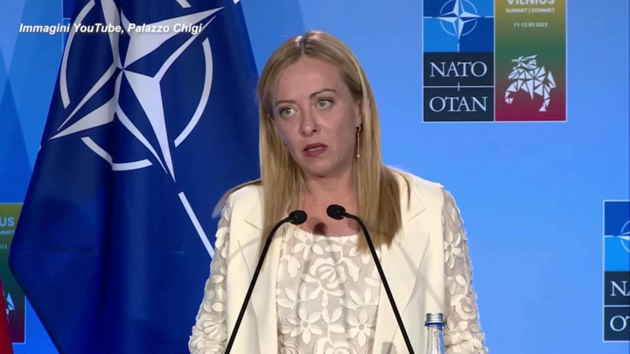 "L'Ucraina entrerà nella Nato quando le condizioni lo permetteranno", ha detto Giorgia Meloni