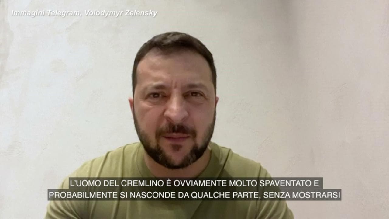 Caso Wagner, Zelensky in russo: "Putin non è più a Mosca, si nasconde"