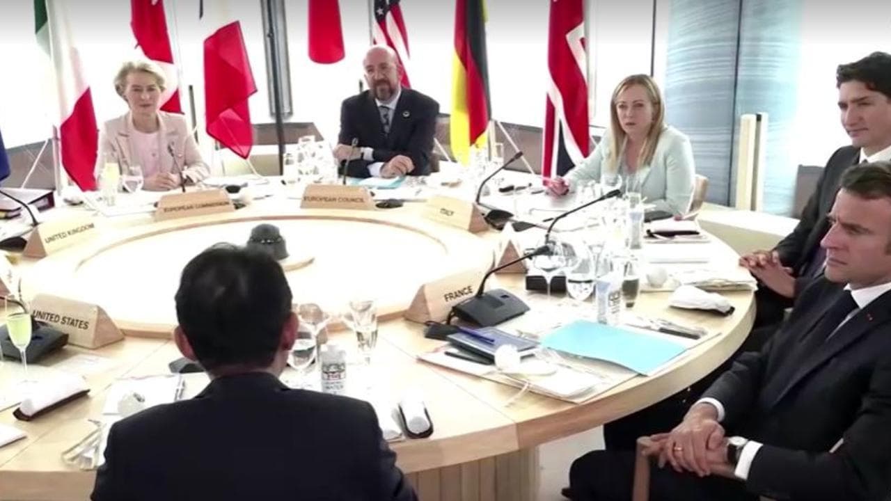 G7 Hiroshima, i leader partecipano alla prima riunione del vertice