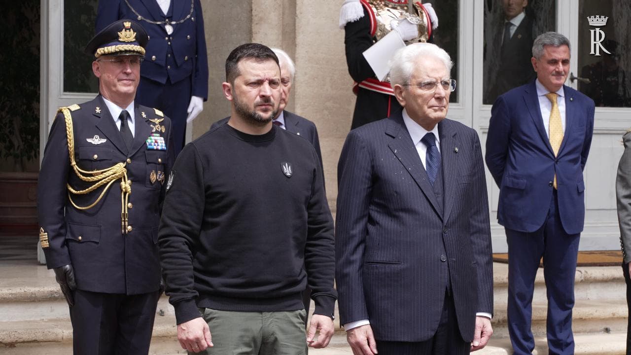 Zelensky a Roma: l'arrivo al Quirinale, l'incontro e il colloquio con il presidente Mattarella