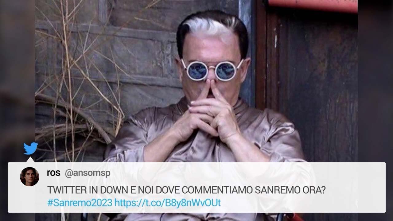 Sanremo 2023, i social non perdonano il down di Twitter e si scatenano durante la seconda serata